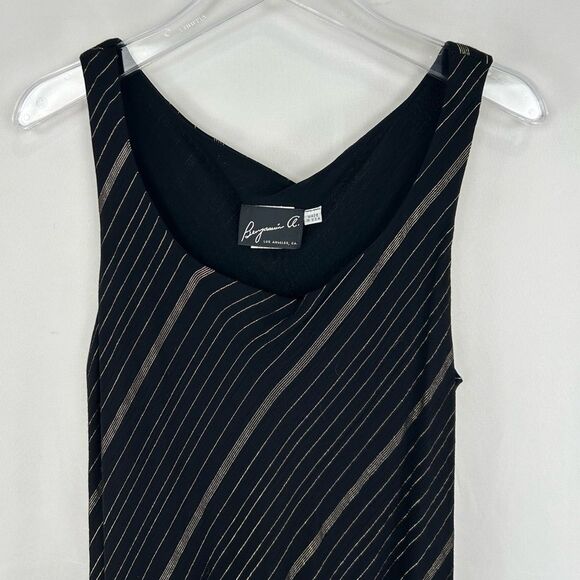 Vintage Benjamin A. Black and Gold Floor Length Maxi Slip Dress - Picture 5 of 8